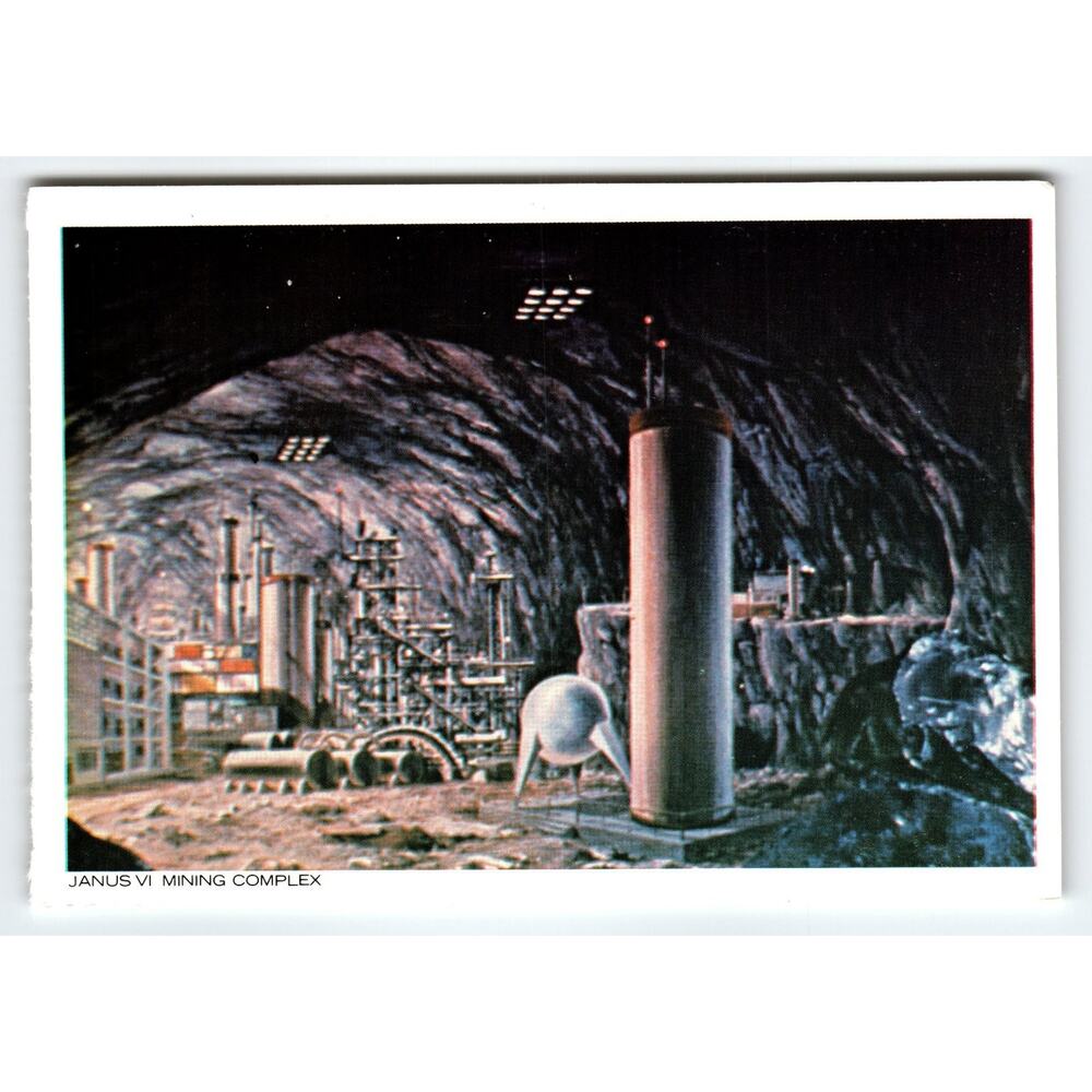 Star Trek 1977 Janus VI Mining Complex Chrome Postcard Paramount